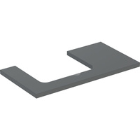 Blat pod umywalkę Geberit ONE z wycięciem, do prostokątnej umywalki nablatowej: B=89.4cm, Lava, Przekrój=Lewa strona, Lakierowany matowy
