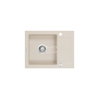 Zlew. zorba beż granit 1k z/ko 580x440x164, 3,5" + osprzęt space-saver