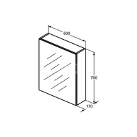 M+L SZAFKA Z LUST. NIS. 60X70 MATT AL