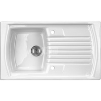 Zlew. lusitano ceramiczny biały 1k z/o 860x500x230, 3,5" + osprzęt