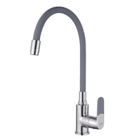 BATERIA ZLEW. SNAKE Z ELASTYCZNĄ WYLEWKĄ, SZARY