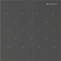 Elektroniczny zawór spłukujący Geberit do pisuaru, zasilanie 230V, Typ 40, stal nierdzewna czarny chrom, prostokątny