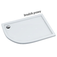 Brodzik akrylowy Caspar 120x85x5 cm R55, asymetryczny prawy