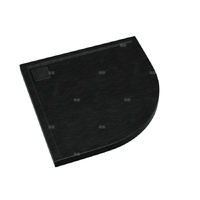 Brodzik kompozytowy Stabilsound Plus® Omega Black Stone 80x80x5 cm R55, półokrągły