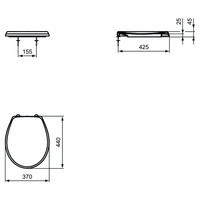 CONTOUR 21 Deska sedesowa, zawiasy metalowe