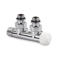 Zawór podwójny Therafix Design, chrom, kątowy, prawy, 1/2", niezbędne złączki FEM24C/FEM24P/FEM24M