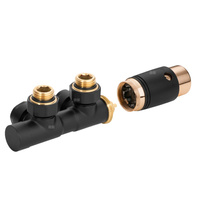 Zestaw do dolnego podłaczenia czarny/złoty typu DUOPLEX INVENA PROV (lewy, prawy)