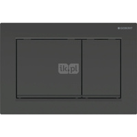 Przycisk uruchamiający Geberit Omega20, przedni/górny, czarny-czarny mat-czarny, prostokątny