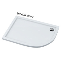 Brodzik akrylowy Caspar 85x120x5 cm R55, asymetryczny lewy