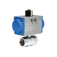 Zawór odcinający kulowy mosiężny, typ PKO gwintowany z napędem pneumatycznym dwustronnego działania, Pnom=2,5MPa, Tmax=180C 1/2"