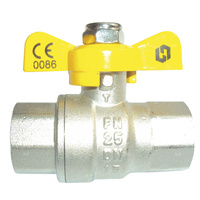 Kurek kulowy gazowy z pokrętłem motylkowym z gwintem z GW/GW