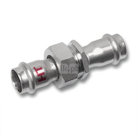 Śrubunek SANHA NiroSan Press Industry trzyczęściowy, stal nierdzewna, 18 mm (zw x zw)