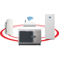 Hybrydowy system grzewczy: pompa ciepła 3F R290 Airmax3  12GT (3-15 kW) + szafa hydrauliczna Onebox z wymiennikiem c.w.u. do pomp ciepła Tower Grand 190 z kompletem elektrycznym 2kW + bufor 120 + centrala Smart Home Sinum