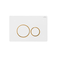 Przycisk spłukujący do stelaża podtynkowego 604 biało-złoty