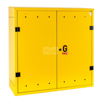 Skrzynka gazowa, 1000x1000x400, wolnostojąca, metalowa, ze skośnym daszkiem - żółta
