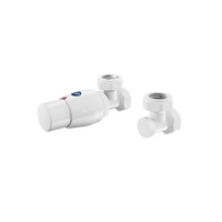Zawór TERMOSTATYCZNY ELEGANT - ELGS026C/FK - KĄTOWY BIAŁY/WHITE MAT-C34 + ZŁĄCZKI NA PEX