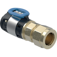 Złączka przejściowa  GEBERIT FlowFit, brąz krzemowy bezołowiowy, 16 mm x 12 mm (śrubunek zaciskowy x łącznik zaprasowywany)