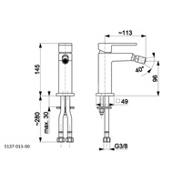 Bateria bidetowa KFA Armatura LOGON click clack, kolor chrom