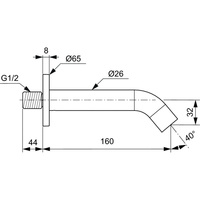 Wylewka ścienna JOY 160MM MGN GREY