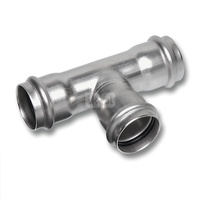 Trójnik SANHA NiroSan Press stal nierdzewna 88,9 mm x 22 mm x 88,9 mm (zw x zw x zw)