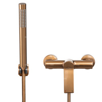 Bateria natryskowa z zestawem natryskowym w komplecie Neri Plus miedź