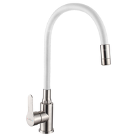 Bateria zlewozmywakowa z 2-funkcyjną, elastyczną wylewką Ksanti Inox, inox / biały