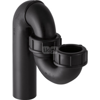 Syfon rurowy Geberit do zlewu, z nakrętką, wpust pionowy i wylot pionowy: d=50mm, d1=56mm, Czarny