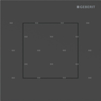 Przycisk uruchamiający Geberit typ 40 do systemu spłukiwania pisuarów z pneumatycznym uruchamianiem spłukiwania, kwadratowy: Czarny mat / Z powłoką easy-to-clean