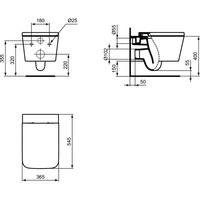 Miska WC wisząca IDEAL STANDARD BLEND CUBE porcelana szklista biała błyszcząca