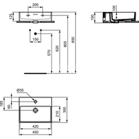 EXTRA Umywalka 45x35 1TH OF SILK White