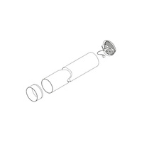 Zestaw odprowadzenia powietrza – montaż na ścianie zewnętrznej (złączka ABS ∅ 125 mm rura PVC o dł. 1 m ∅ 125 mm, kratka wentylacyjna ze sprężyną i otworem od 100 do 160 mm. 15 mm grubości).