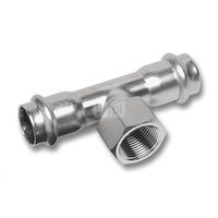 Trójnik SANHA NiroSan Press stal nierdzewna 54 mm x 1/2'' x 54 mm (zw x GW x zw)