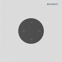 Elektroniczny zawór spłukujący Geberit do pisuaru, zasilanie bateryjne, Typ 40, stal nierdzewna biały mat, okrągły