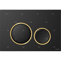 PRZYCISK LUNA RING CZARNY MATOWY DETAL ZŁOTY BŁYSK