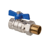 Zawór kulowy ze śrubunkiem typ ciężki Invena PROV z pokrętłem motylkowym, GW/GZ