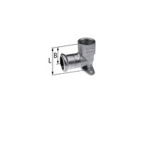 Kolano ścienne z uszami GW Inox - 18 Rp1/2" L = 44 mm