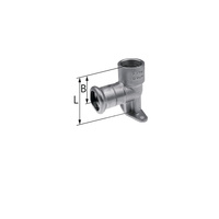 Kolano ścienne z uszami GW Inox - 22 Rp3/4" L = 64 mm