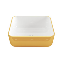 Umywalka nablatowa MALAGA biało/złoty