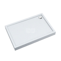 Brodzik akrylowy zintegrowany z nośnikiem Stabilsound Plus® oraz obudową akrylową przeciągniętą do podłogi Competia New 80x100x12 cm, prostokątny z odpływem w narożniku