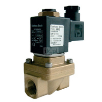 Typ HK2 - zawór elektromagnetyczny bezpośredniego działania wraz z cewką, normalnie zamknięty, zasilanie: 24V DC, uszczelki i membrana: EPDM, Pnom 2,5 MPa, tmax=140 st.C. 1/2''