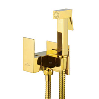 Bateria bidetowa podtynkowa kwadratowa złoty