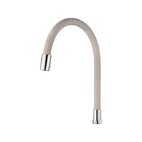 Jednofunkcyjna elastyczna wylewka do baterii, beżowy / chrom