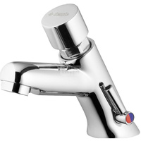 Bateria umywalkowa czasowa chrom stojąca z regulacją temperatury