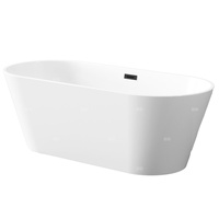 Wolnostojąca wanna Limnos, 170 cm, w komplecie z syfonem i korkiem/odpływem  w kolorze czarnym
