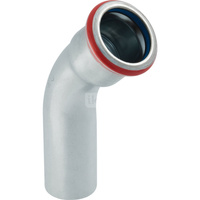 Kolano 45' GEBERIT Mapress C-Stahl FKM, stal (ocynk galwaniczny/elektrolityczny) (ocynk), 18 mm, DN 15 x 18 mm x DN 15 (końcówka wciskowa x mufa zaprasowywana) z uszczelką