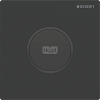 Elektroniczny zawór spłukujący Geberit do pisuaru, zasilanie 230V, Typ 10, czarny mat, easy-to-clean, okrągły