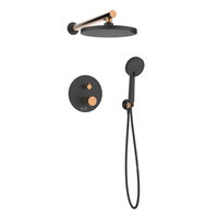 Zestaw podtynkowy z 2-funkcyjną baterią podtynkową Moonlight czarny/rose gold