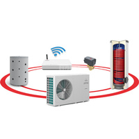 Hybrydowy system grzewczy: pompa ciepła PRIMA 3F R32 12GT (typu MONOBLOK) + wymiennik c.w.u. do pomp ciepła TOWER GRAND 300 l + bufor 200 l + zawór trójdrogowy + komplet elektryczny + centrala Sinum Lite