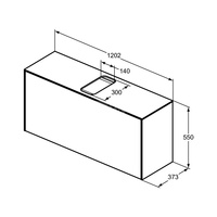 CONCA SZAFKA 120X37X55 1 DR+WTOP SMOK