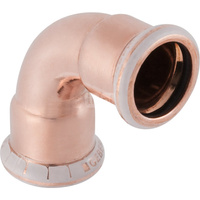 Kolano 90' GEBERIT Mapress Kupfer, Cu, 12 mm, DN 10 x 12 mm x DN 10 (mufa zaprasowywana x mufa zaprasowywana), (głębokość: 14 mm) z uszczelką
